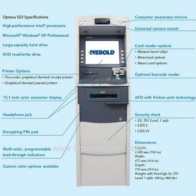 Diebold Opteva 522 Lobby Nakit dağıtıcı Banka ATM Otomatik Banka makinesi